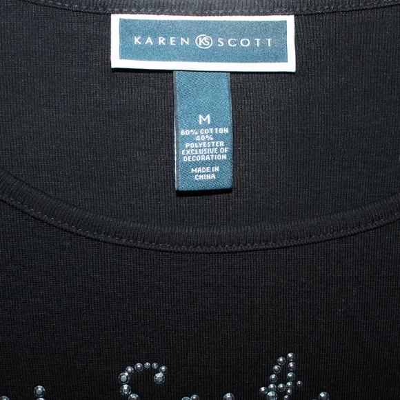 Women’s embellished Holiday Top by Karen Scott. Size Large. - Picture 4 of 5